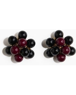 H&M Blütenförmige Ohrstecker - Schwarz