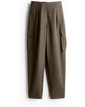 H&M Cargohose mit Barrel-Bein - Grün