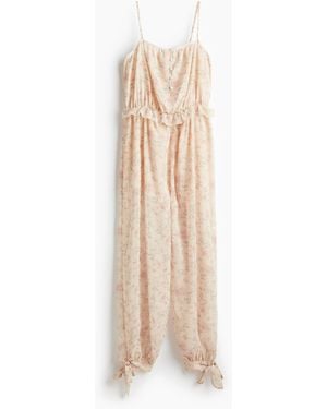 H&M Jumpsuit Met Print - Wit