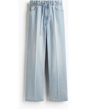 H&M Paperbagjeans Met Ceintuur - Blauw