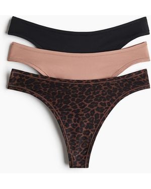 H&M 3er-Pack Tangas aus Mikrofaser - Schwarz