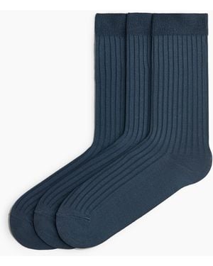 H&M 3er-Pack Socken aus Bambus/Viskose - Blau