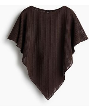 H&M Ribgebreide Poncho - Zwart
