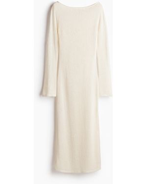 H&M Strickkleid aus Seidenmix - Weiß