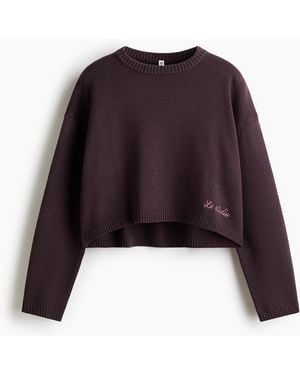 H&M Pullover aus Baumwollgemisch in Loose Fit - Rot