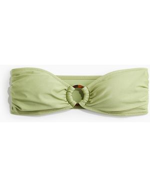 H&M Wattiertes Bandeau-Bikinitop - Grün