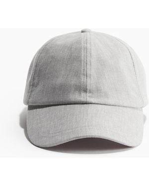 H&M Cap aus Leinenmix - Grau