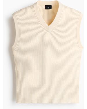 H&M Gerippter Pullunder in Slim Fit - Natur