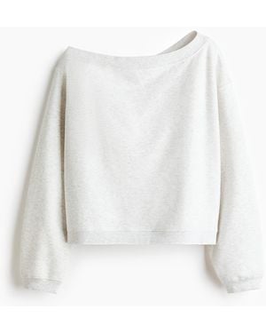 H&M One-Shoulder-Sweatshirt - Weiß