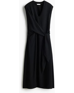 H&M Ärmelloses Kleid mit Wickeldetail - Schwarz