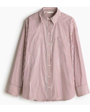 H&M Oversized Dobbygeweven Overhemdblouse - Roze