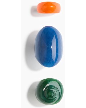 H&M Set Van 3 Chunky Ringen - Blauw
