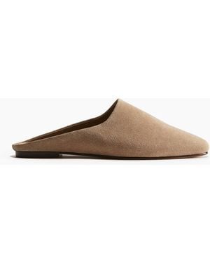 H&M Mules aus Veloursleder - Braun