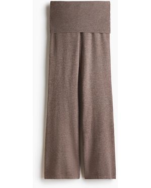H&M Gebreide Broek Met Omslagtaille - Bruin