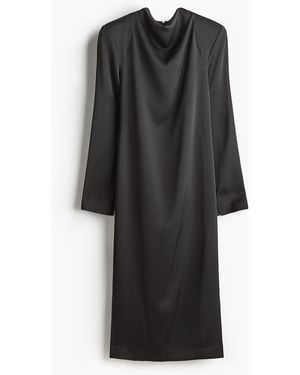 H&M Satinkleid - Schwarz