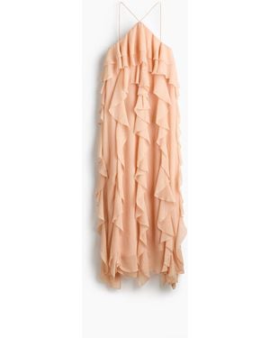 H&M Chiffonkleid mit Volants - Pink