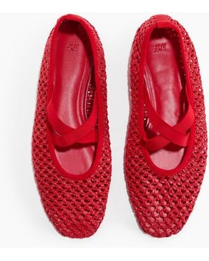 H&M Geflochtene Ballerinas - Rot