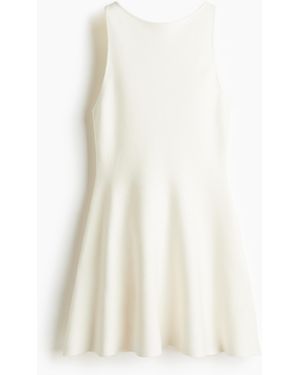 H&M Ribgebreide Jurk - Wit