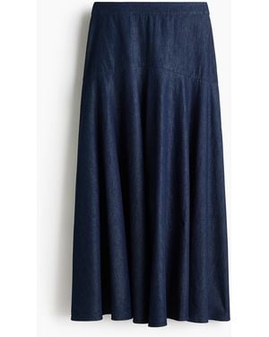 H&M Ausgestellter Denimjupe - Blau