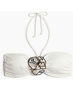 H&M Wattiertes Bandeau-Bikinitop - Weiß