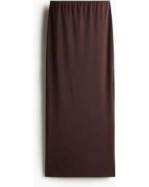 H&M Langer Jerseyjupe - Braun