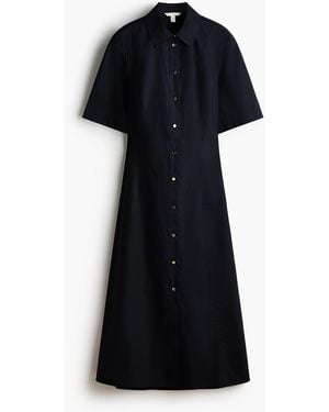 H&M Popelinekleid mit Bindedetail im Rücken - Schwarz