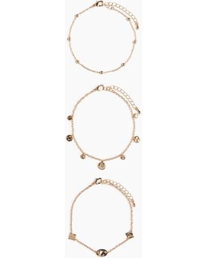 H&M 3er-Pack Fusskettchen aus Metall - Weiß
