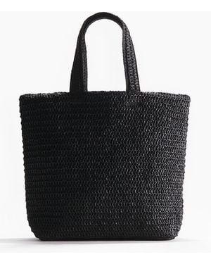H&M Tote Bag aus Stroh - Schwarz