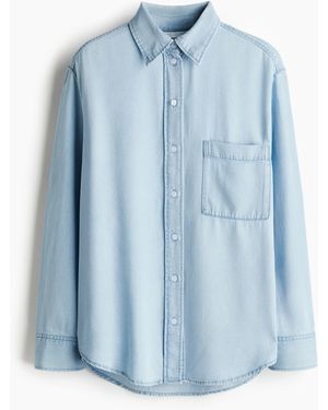 H&M Denimbluse aus Lyocell - Blau
