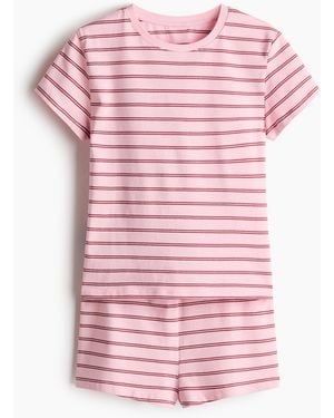 H&M Pyjama aus Baumwolljersey - Pink
