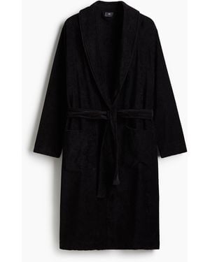 H&M Bademantel aus Frottee - Schwarz