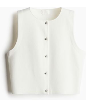 H&M Gestricktes Gilet - Weiß