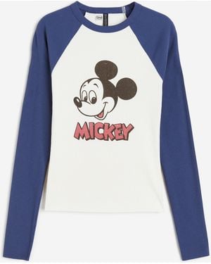 H&M Top Met Lange Mouwen - Blauw