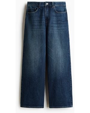 H&M Wide Regular Waist Jeans - Blau