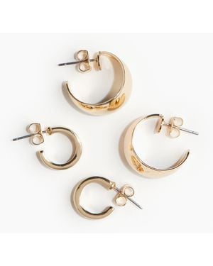 H&M 2 Paar Hoop-Ohrringe - Weiß