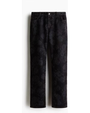H&M Straight Regular Waist Jeans - Schwarz