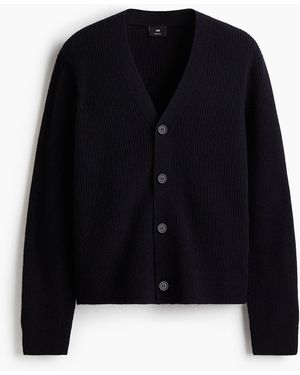 H&M Cardigan aus Wolle in Regular Fit - Schwarz