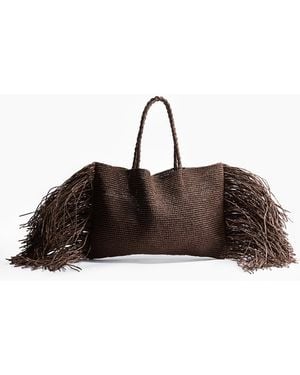 H&M Basttasche mit Fransen - Braun
