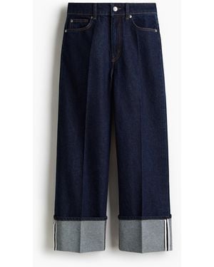 H&M Wide High Ankle Jeans - Blau