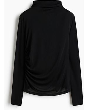 H&M Durchscheinendes Jerseyshirt - Schwarz