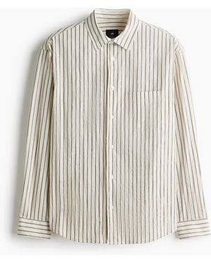 H&M Popelinehemd in Relaxed Fit - Weiß