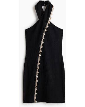 H&M Halterjurk Met Decoraties - Zwart