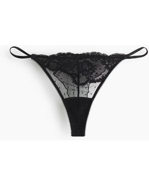 H&M Spitzentanga - Schwarz