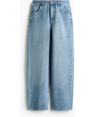 H&M Straight Regular Waist Jeans - Blau