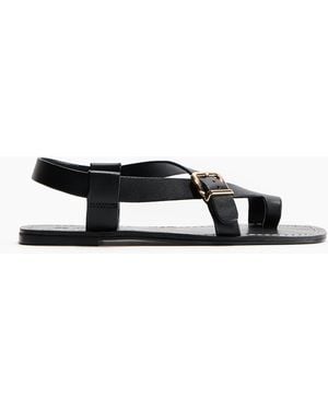 H&M Ledersandalen - Schwarz