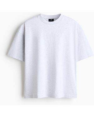 H&M Baumwoll-T-Shirt in Oversized Fit - Blau