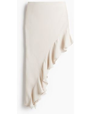 H&M Jurk Van Viscose Met Volant - Wit
