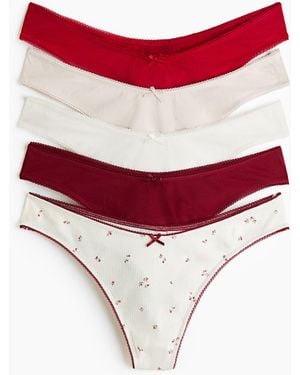 H&M 5er-Pack Tangas - Rot