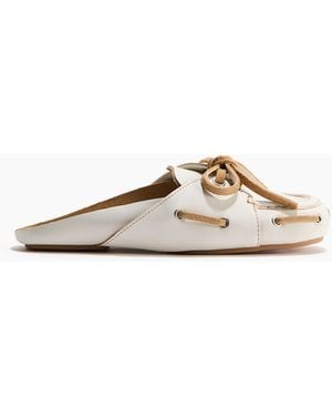 H&M Loafer-Mules aus Leder - Mettallic