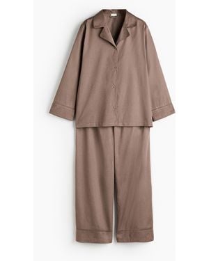 H&M Pyjama Van Egyptisch Katoen - Bruin